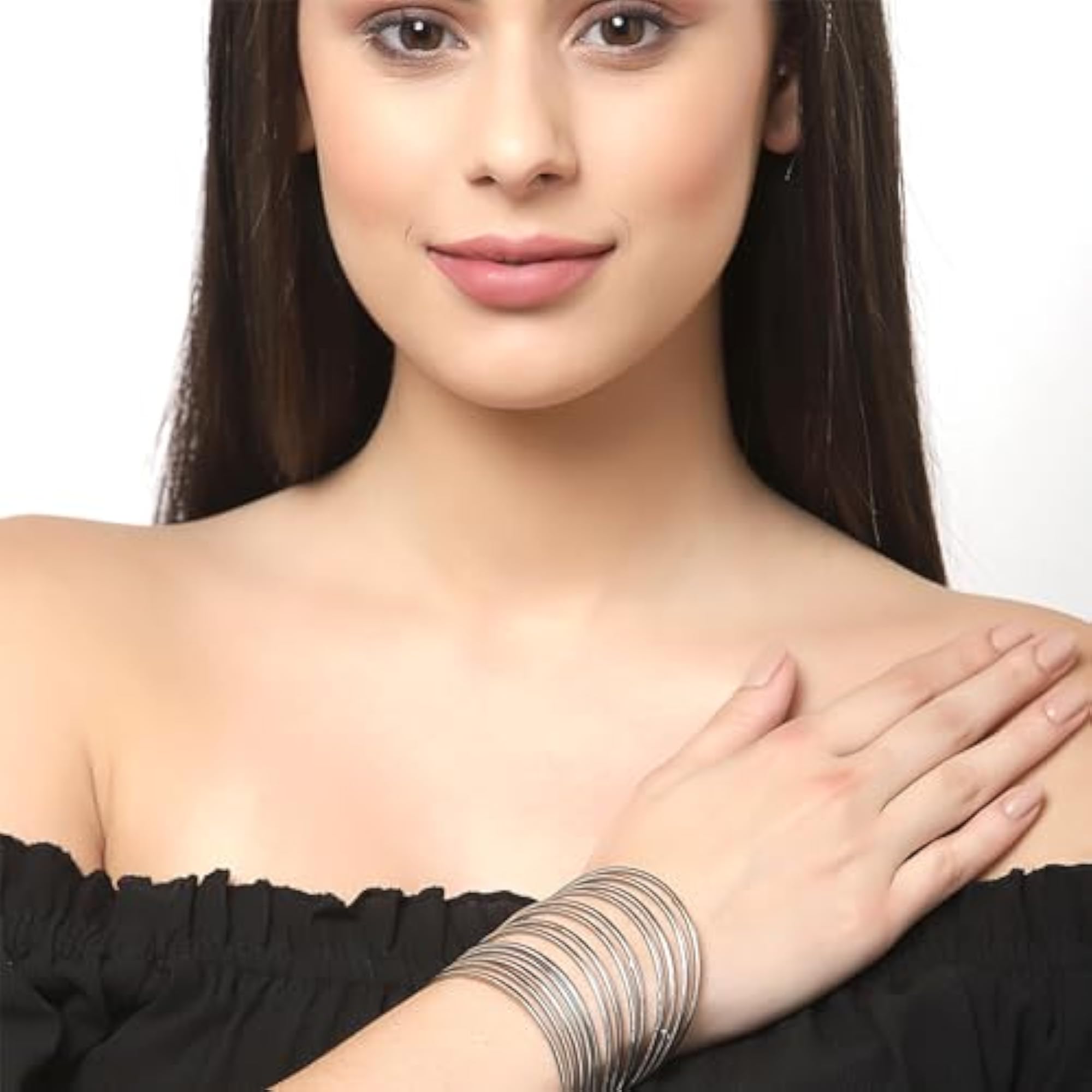 Set of 24 Traditional Metallic Oxidised Plated Plain Bangles